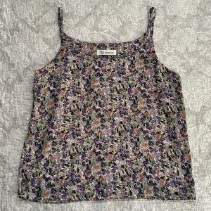 Duolin Purple Multicolor Floral Flowy Camisole